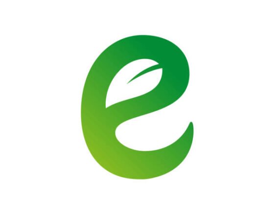 Eco Natural Letter E Green Leaf  Vector Symbol Design Illustration